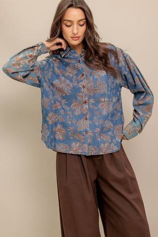 STICK TO THE PLAN DENIM TOP - By Baano