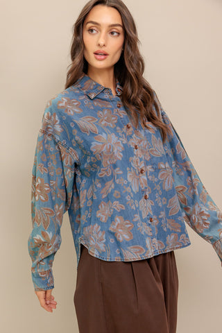 STICK TO THE PLAN DENIM TOP - By Baano