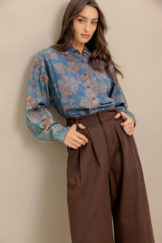STICK TO THE PLAN DENIM TOP - By Baano