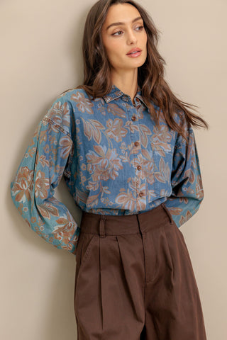 STICK TO THE PLAN DENIM TOP - By Baano