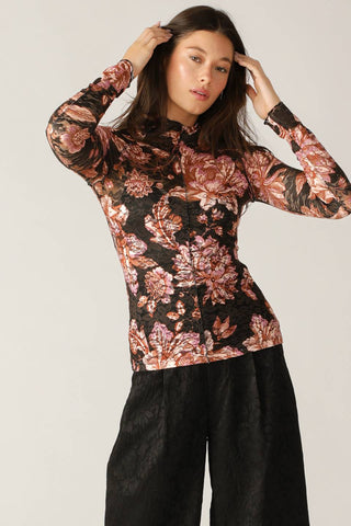 FIRESIDE CHATS STRETCH LACE TOP - By Baano