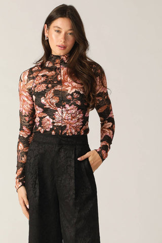 FIRESIDE CHATS STRETCH LACE TOP - By Baano