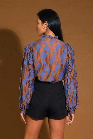 TRUE TO ME JACQUARD WOVEN TOP - By Baano
