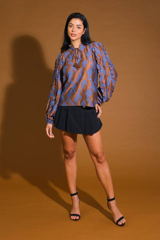 TRUE TO ME JACQUARD WOVEN TOP - By Baano