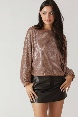 GOING OUT AGAIN SEQUIN TOP - By Baano
