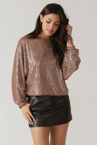 GOING OUT AGAIN SEQUIN TOP - By Baano