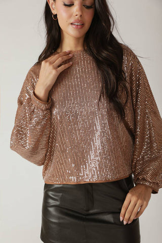 GOING OUT AGAIN SEQUIN TOP - By Baano