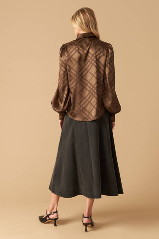 THE ART OF BALANCE WOVEN SATIN TOP - By Baano