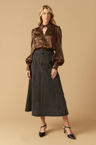 THE ART OF BALANCE WOVEN SATIN TOP - By Baano