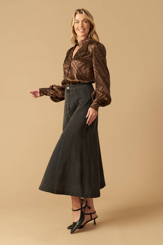 THE ART OF BALANCE WOVEN SATIN TOP - By Baano