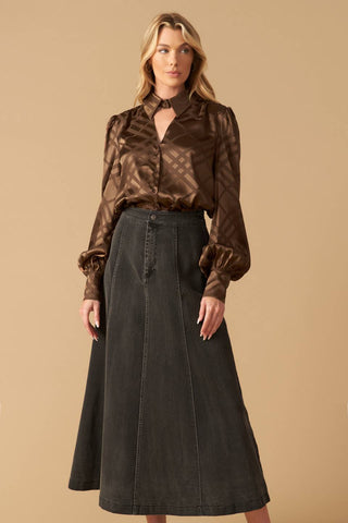THE ART OF BALANCE WOVEN SATIN TOP - By Baano