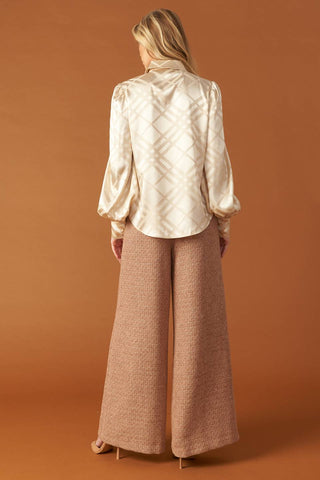 THE ART OF BALANCE WOVEN SATIN TOP - By Baano