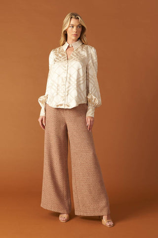THE ART OF BALANCE WOVEN SATIN TOP - By Baano