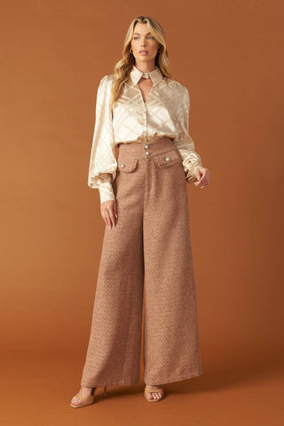 THE ART OF BALANCE WOVEN SATIN TOP - By Baano