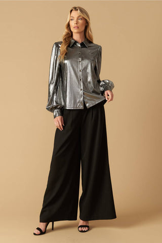 FLIRTY VIBES FOIL COATED TOP - By Baano
