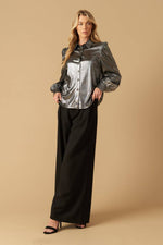 FLIRTY VIBES FOIL COATED TOP - By Baano