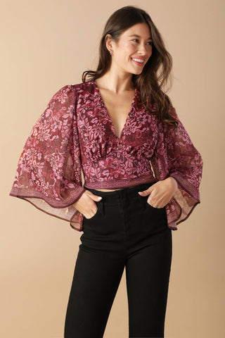 MOMENT IN TIME WOVEN CROP TOP - By Baano