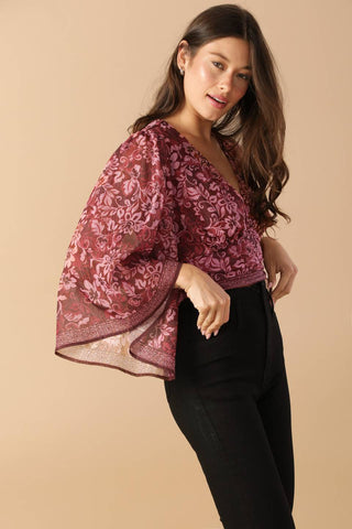 MOMENT IN TIME WOVEN CROP TOP - By Baano