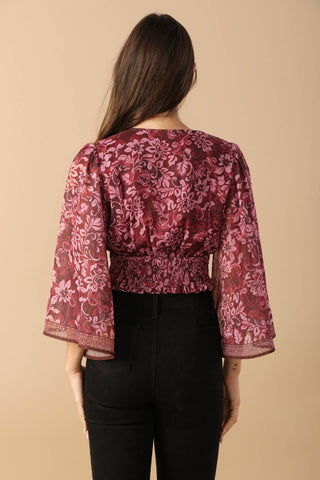 MOMENT IN TIME WOVEN CROP TOP - By Baano