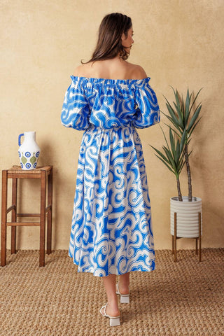 SUNSET SASHAY BLUE TOP AND SKIRT SET - By Baano