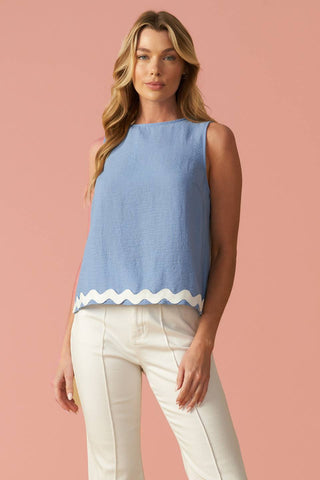DRIFTING CURRENTS WOVEN TOP - By Baano