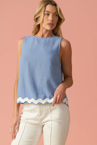 DRIFTING CURRENTS WOVEN TOP - By Baano