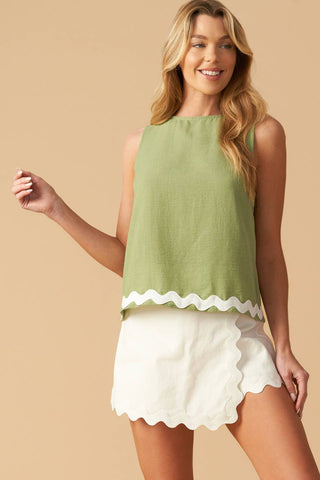 DRIFTING CURRENTS WOVEN TOP - By Baano