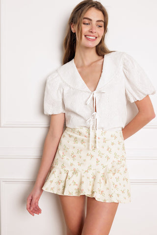 WHAT WILL BE EYELET WOVEN TOP - By Baano