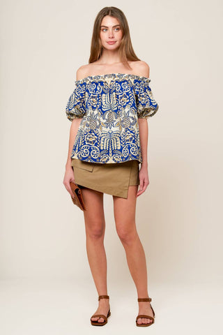 A DAY AT THE MARKET WOVEN TOP - By Baano