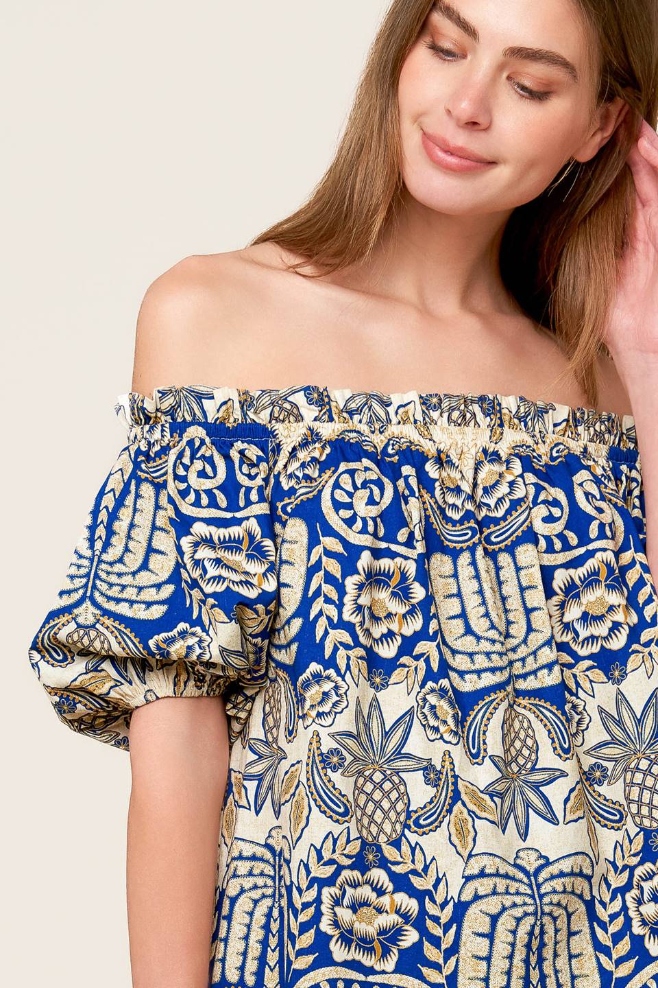 A DAY AT THE MARKET WOVEN TOP - By Baano