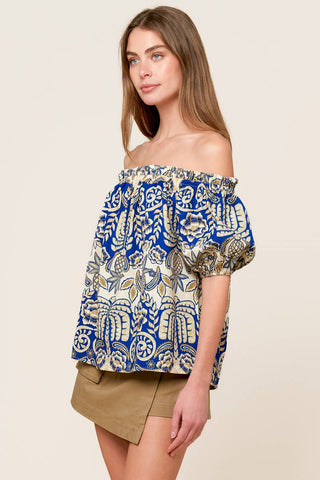 A DAY AT THE MARKET WOVEN TOP - By Baano