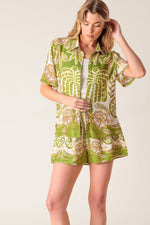 DISTANT ECHOES GREEN WOVEN SHIRT - By Baano