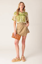 DISTANT ECHOES GREEN WOVEN SHIRT - By Baano