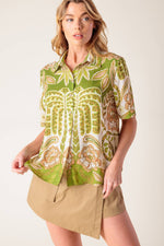 DISTANT ECHOES GREEN WOVEN SHIRT - By Baano
