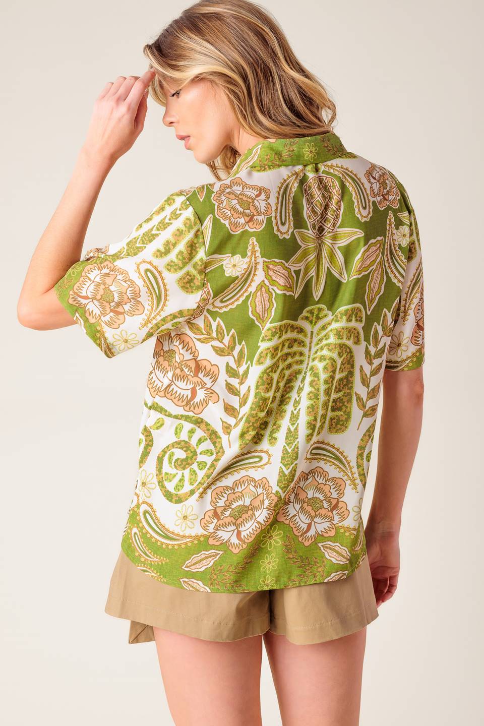 DISTANT ECHOES GREEN WOVEN SHIRT - By Baano