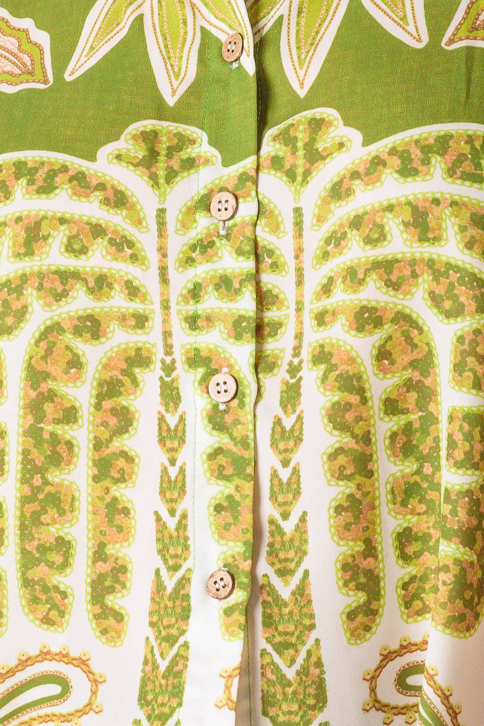 DISTANT ECHOES GREEN WOVEN SHIRT - By Baano