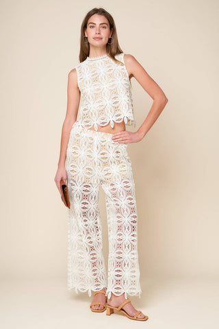 MEMORABLE FLIRT WOVEN LACE TOP - By Baano