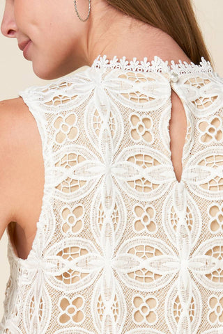 MEMORABLE FLIRT WOVEN LACE TOP - By Baano