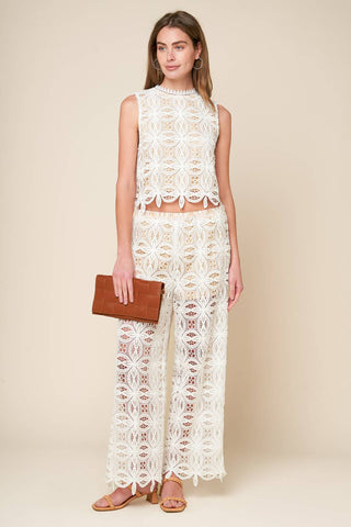 MEMORABLE FLIRT WOVEN LACE TOP - By Baano