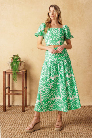 DESTINED FOR MORE WOVEN TOP AND SKIRT SET - By Baano