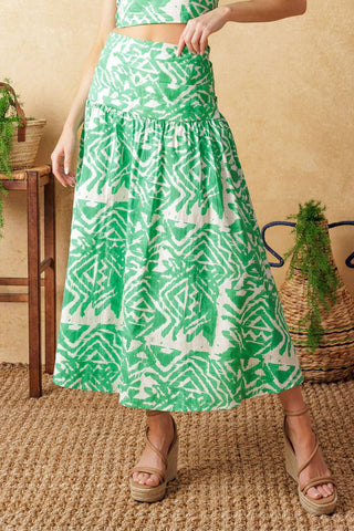 DESTINED FOR MORE WOVEN TOP AND SKIRT SET - By Baano