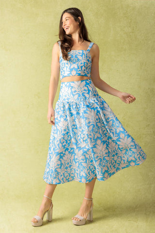 LITTLE MOMENTS WOVEN TOP AND SKIRT SET - By Baano