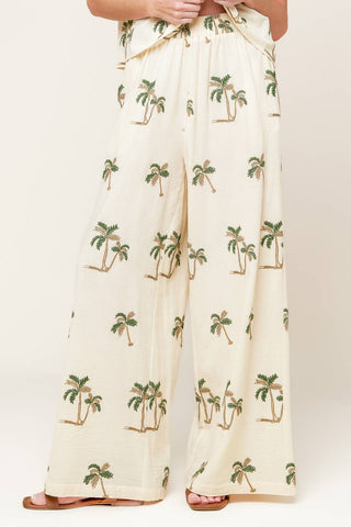 TERRIFIC TIMING IVORY WOVEN TOP AND PANT SET - By Baano
