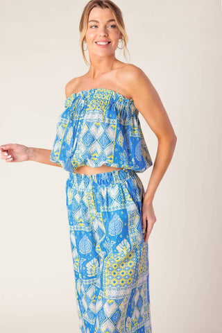 LET'S GET OUT OF TOWN WOVEN TOP AND PANT SET - By Baano
