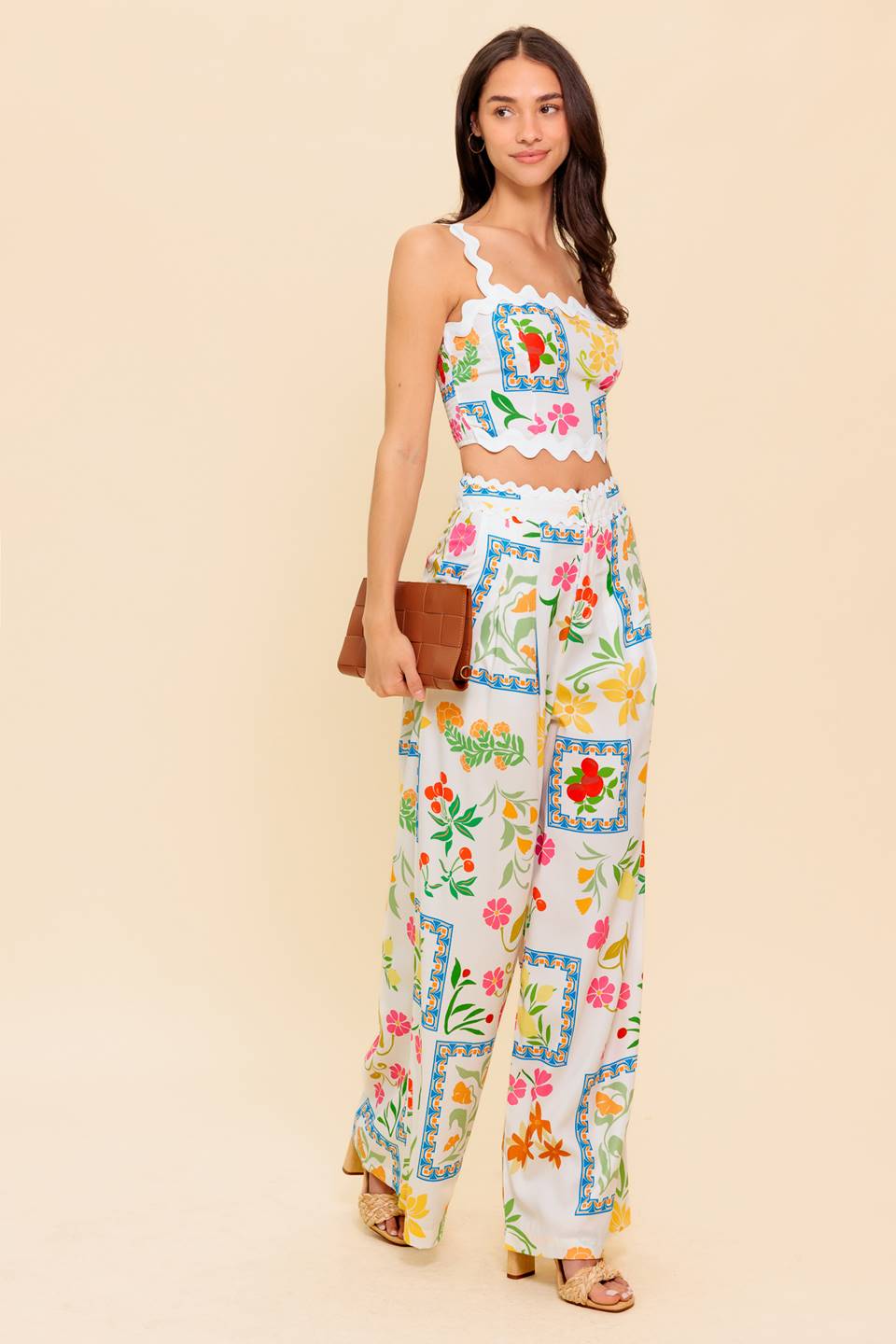 MARIGOLD IVORY WOVEN TOP AND PANT SET - By Baano