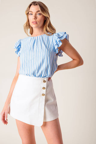 SWEET HARMONY BLUE WOVEN TOP - By Baano