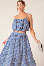 THE BEAUTY OF NOW WOVEN EYELET TOP AND SKIRT SET - By Baano
