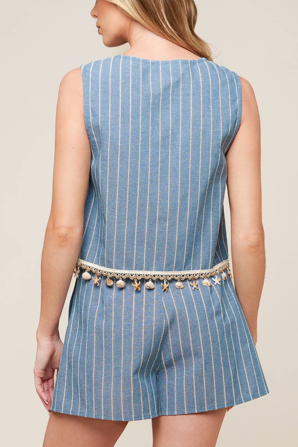 SONGS OF THE SKY WOVEN TOP AND SHORTS SET - By Baano