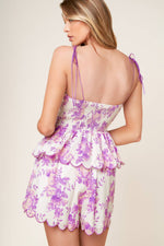 DARING DIVA LAVENDER WOVEN TOP AND SHORTS SET - By Baano