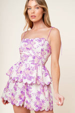 DARING DIVA LAVENDER WOVEN TOP AND SHORTS SET - By Baano